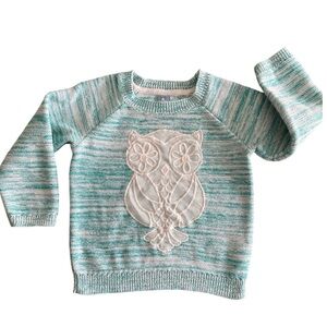 Baby Gap Teal Owl Knitted Crew Neck Sweater